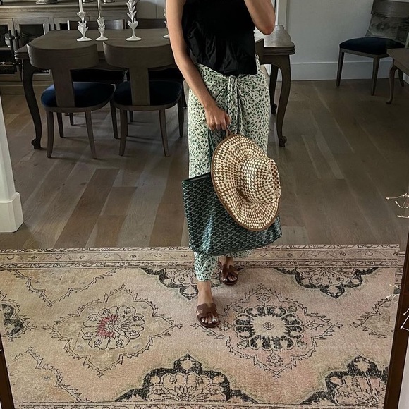 GANNI Green Floral Wrap Skirt - Picture 6 of 6